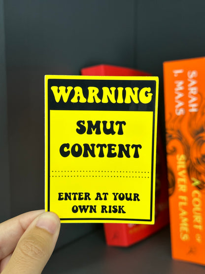 Warning Smut Content Kindle Sticker