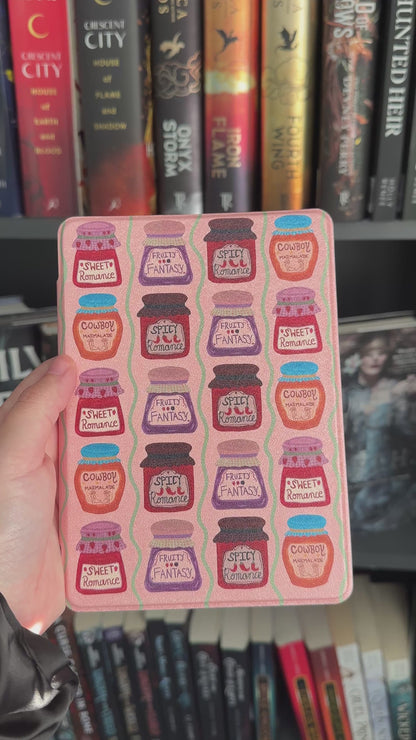 Bookish Jams Kindle Case With Clear Back And Hand Strap