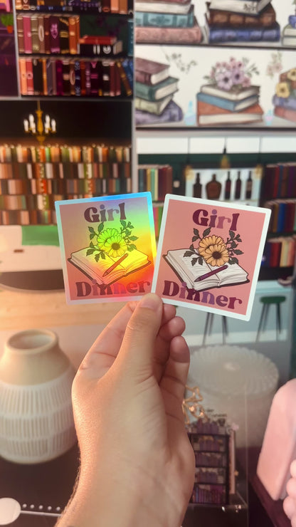 Bookish Girl Dinner Vinyl Sticker