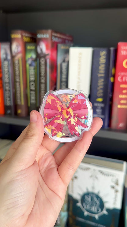 Pink Bow Holographic Magnetic Device Grip