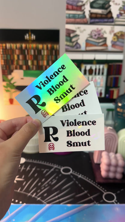 Rated R Violence Blood Smut Vinyl Sticker