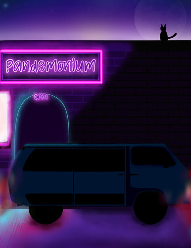 Pandemonium Neon Lights Art Print