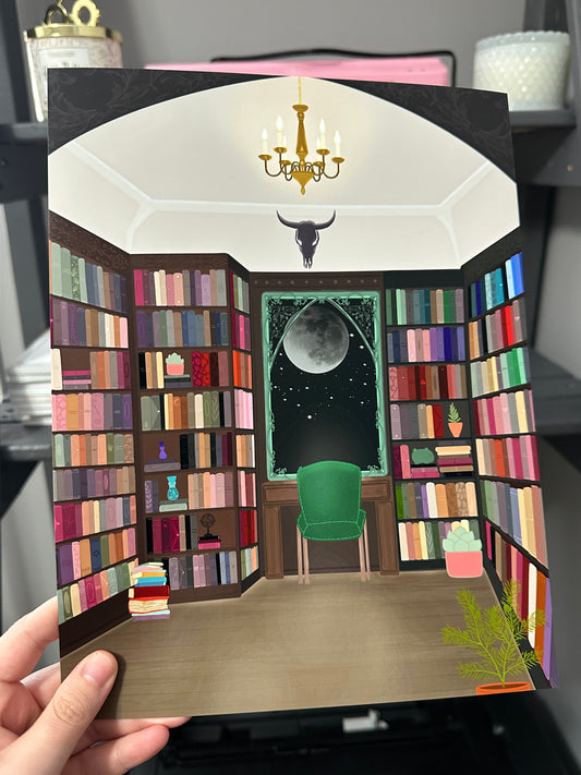 Dark Academia Library Print