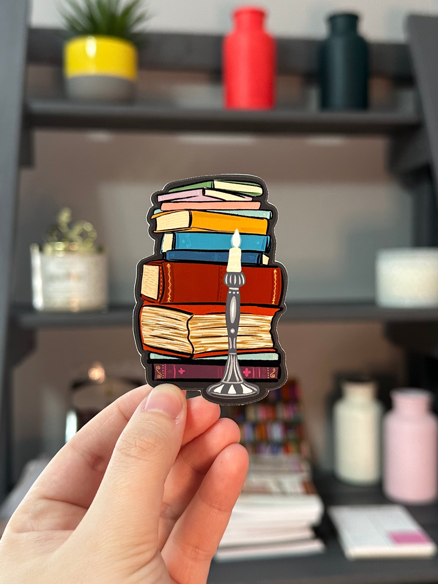 Vintage Book Stack Sticker