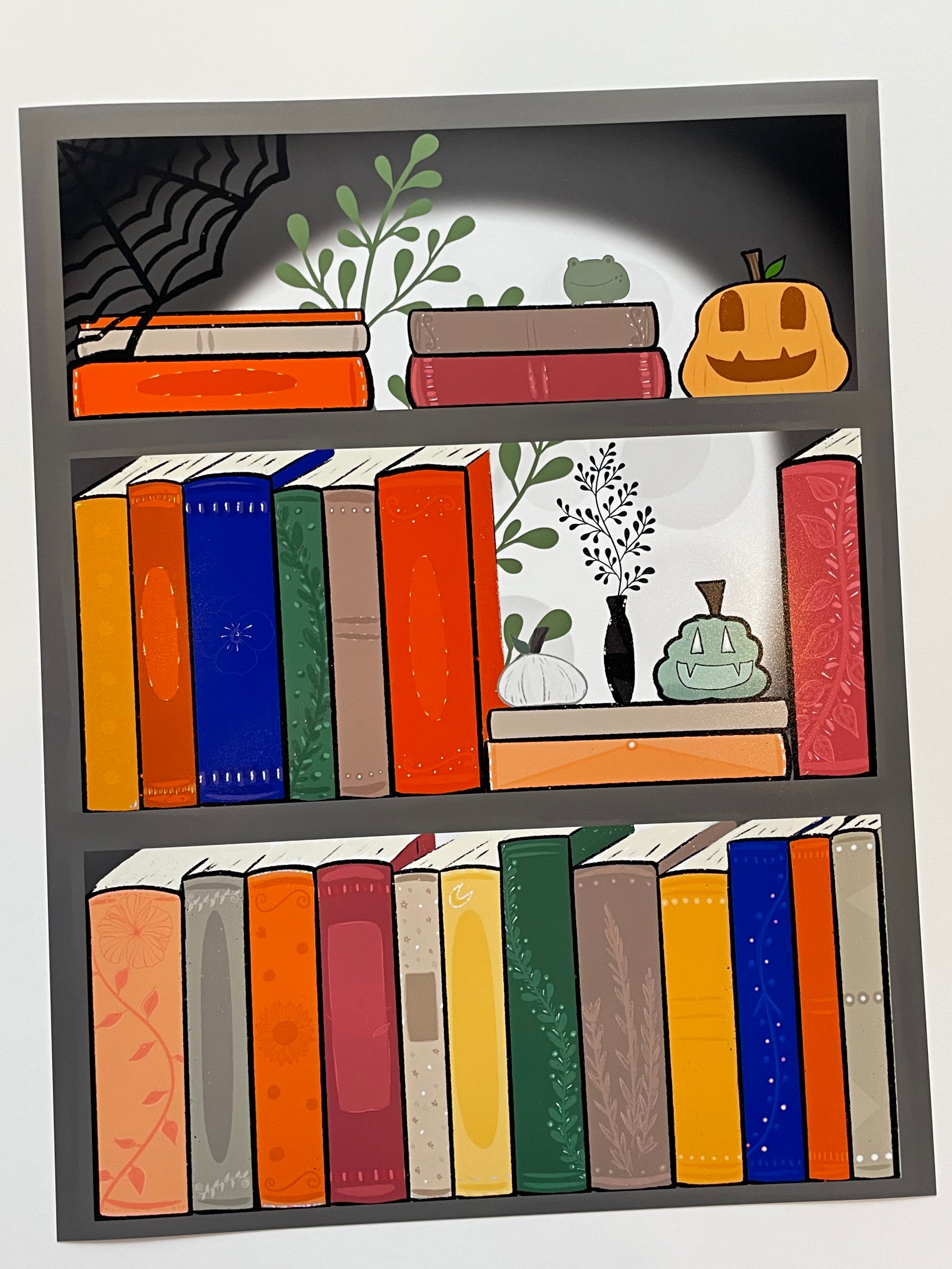 Halloween Bookshelf 2 Art Print