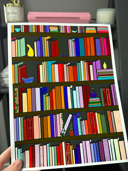 Magical Bookshelf Art Print