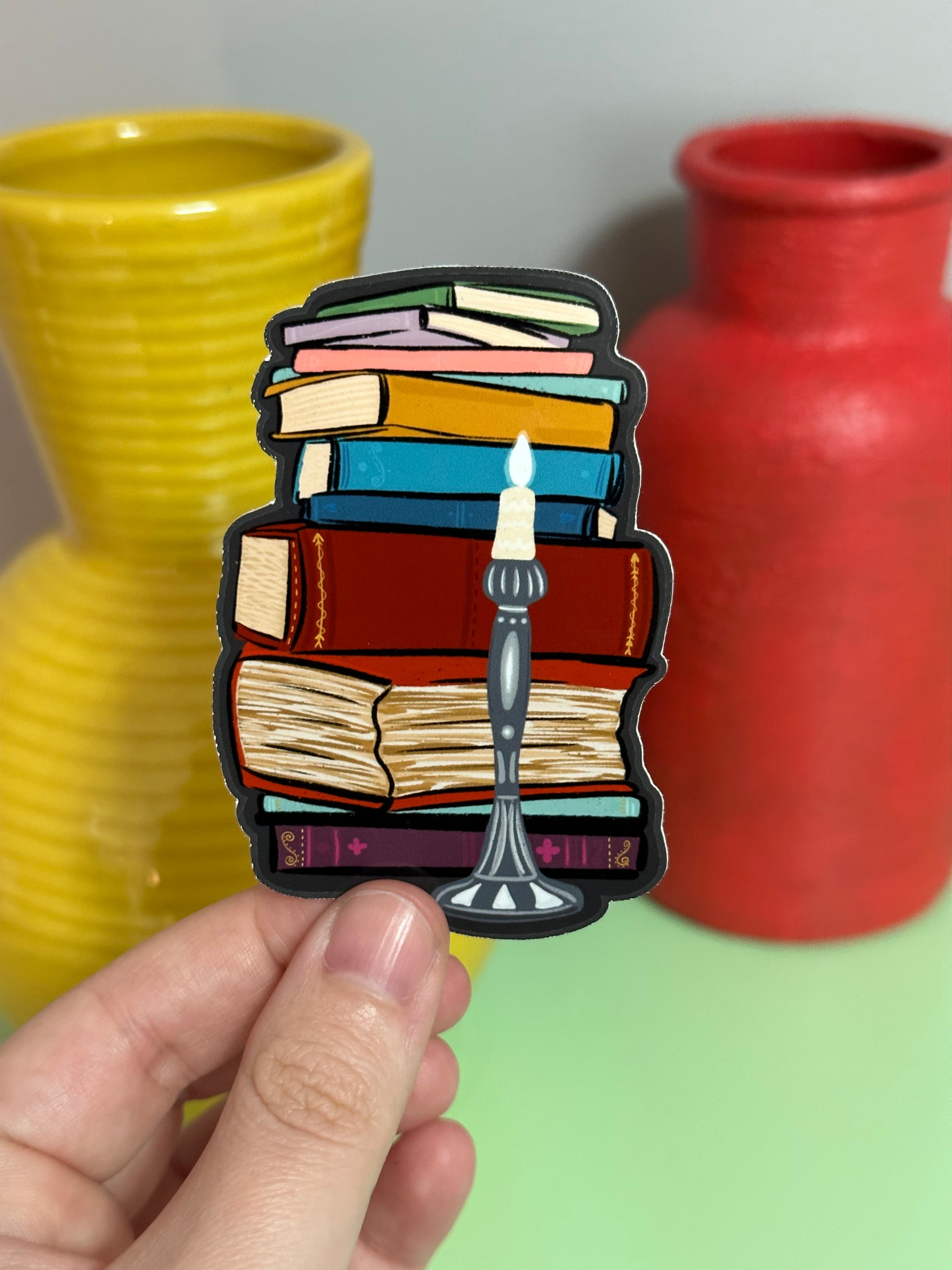 Vintage Book Stack Sticker