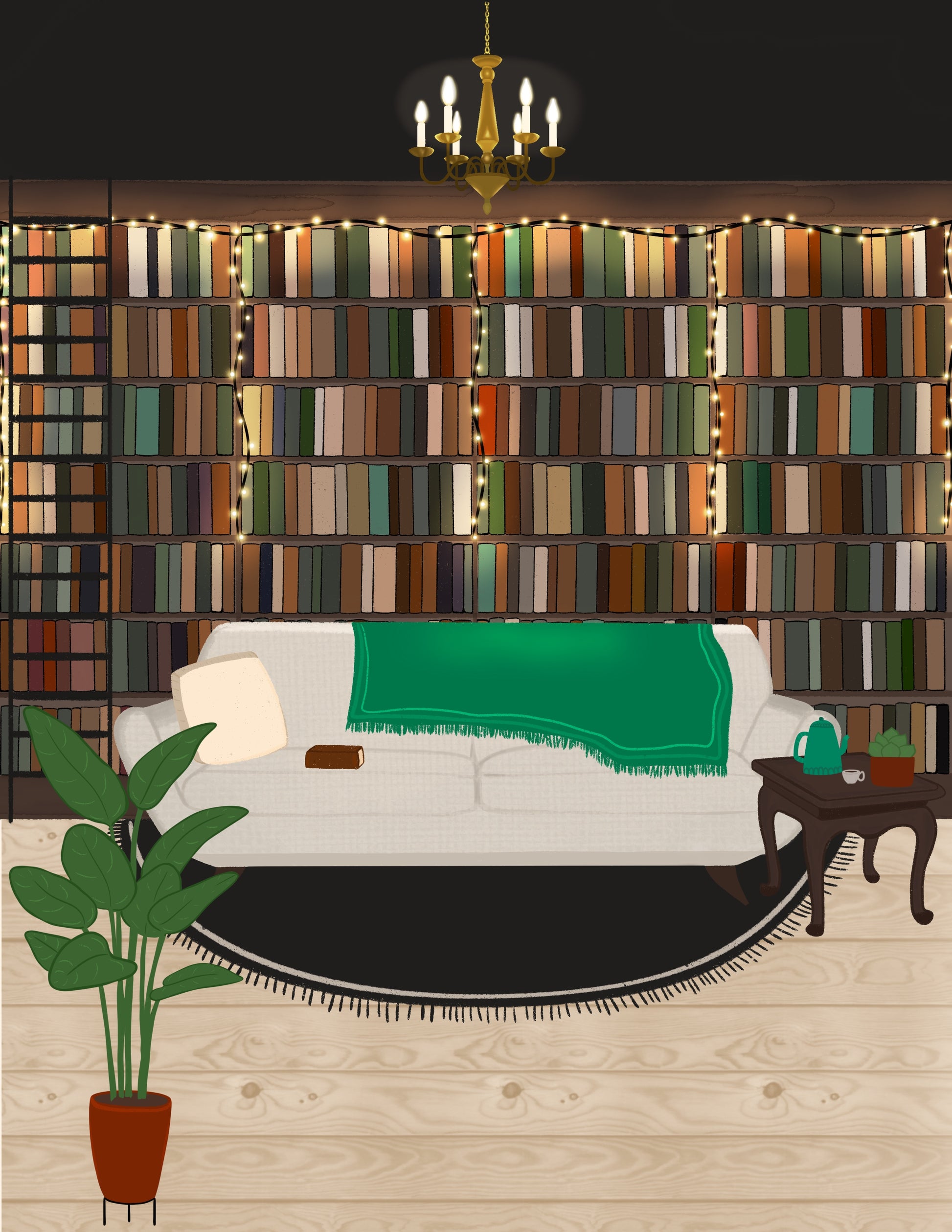Cozy Library Print