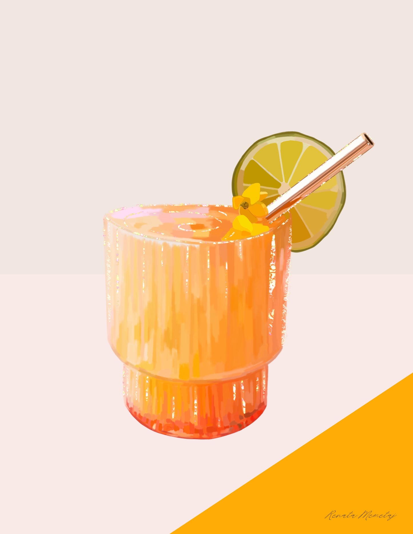 Orange & Lime Cocktail Print