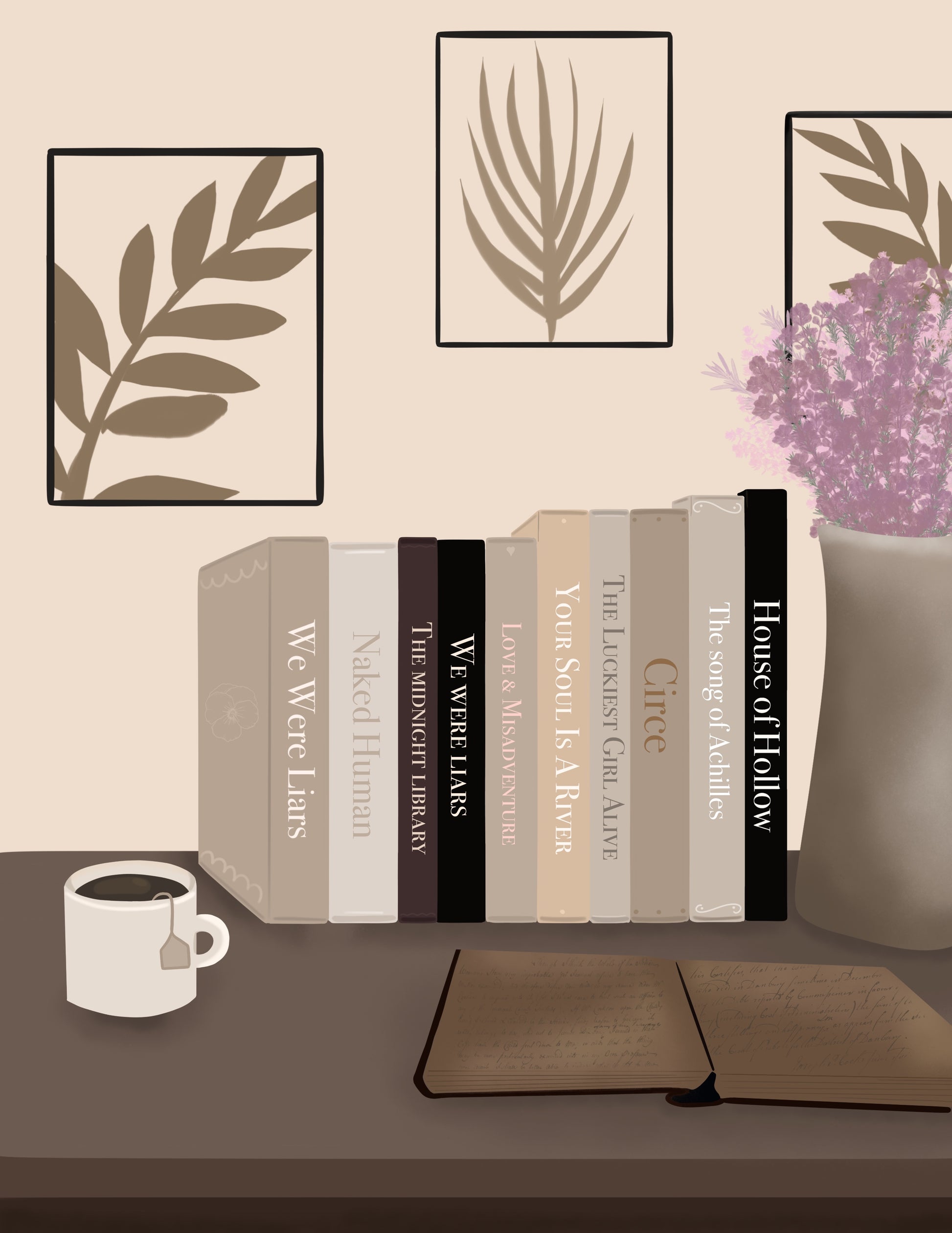 Bookish Desk Art Print